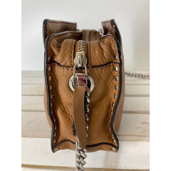 MICHAEL KORS, SMALL BROWN LEATHER CROSSBODY BAG (ASIS) - Picture 2 of 16